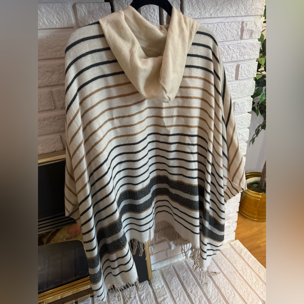 BCBG sweater/cape/ponch with hood